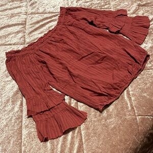 Allison Joy Coral Textured Blouse